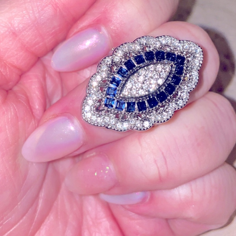 Size 7, sterling silver. GIANT ring